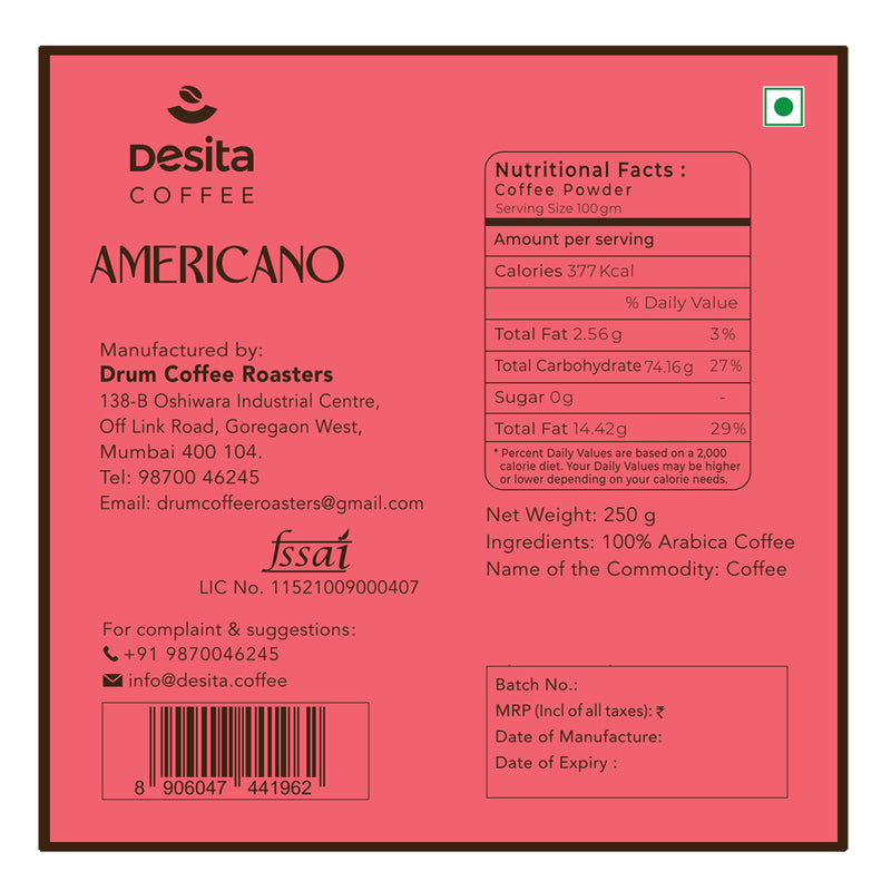 Desita Americano Ground Coffee, 250g