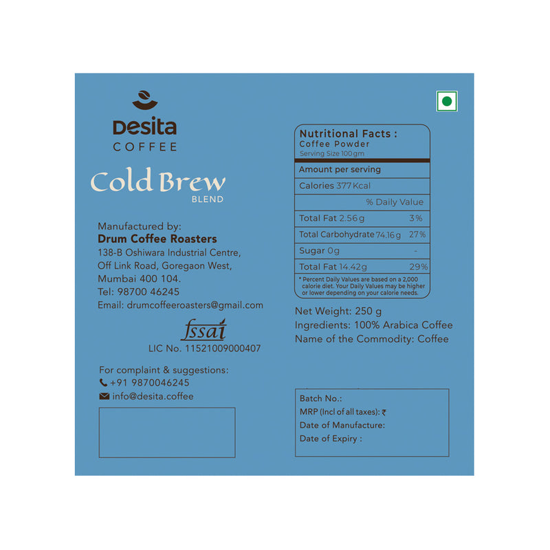Desita Cold Brew Ground Coffee, 250g