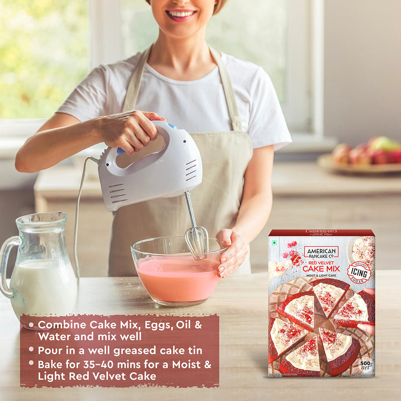 American Pancake Co.- Eggless Red Velvet Cake Mix, 500g