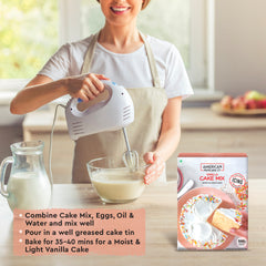 Moist & Light, Vanilla Cake Mix  | Includes Icing Sugar Sachets | Eggless | Product of Singapore |