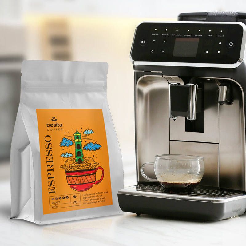 Desita medium dark roast coffee for home espresso machine 