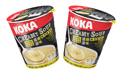 Koka Creamy Soup Chicken with Crushed Noodles ( 60g )Pack of 2  | Soup with Noodles | Original Koka Noodles from Singapore |
