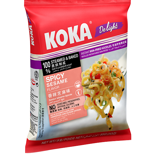 KOKA Delight Spicy Sesame Noodles (85g) | Pack of 4 | Instant Noodles | Original Koka Noodles from Singapore |