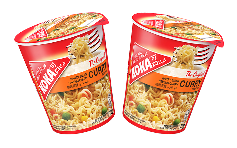 KOKA Instant Noodles - Curry Flavour-70g | Pack of 2) | Cup Noodles | Original Koka Noodles from Singapore |