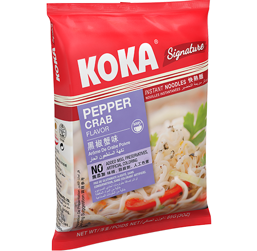 KOKA Signature Pepper Crab Noodles(85g)| Pack of 4 | Instant Noodles | Original Koka Noodles from Singapore |