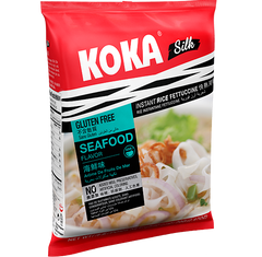 Koka Silk Gluten Free Rice Fettuccine Seafood Flavour (70g)  | Pack of 2 | Original Koka Noodles from Singapore |