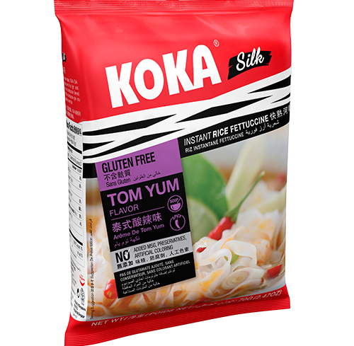 Koka Silk Gluten Free Rice Fettuccine Tom YUM Flavour (70g) | Pack of 2 | Original Koka Noodles from Singapore |