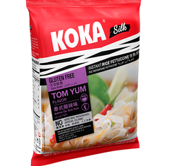 Koka Silk Gluten Free Rice Fettuccine Tom YUM Flavour (70g) | Pack of 2 | Original Koka Noodles from Singapore |