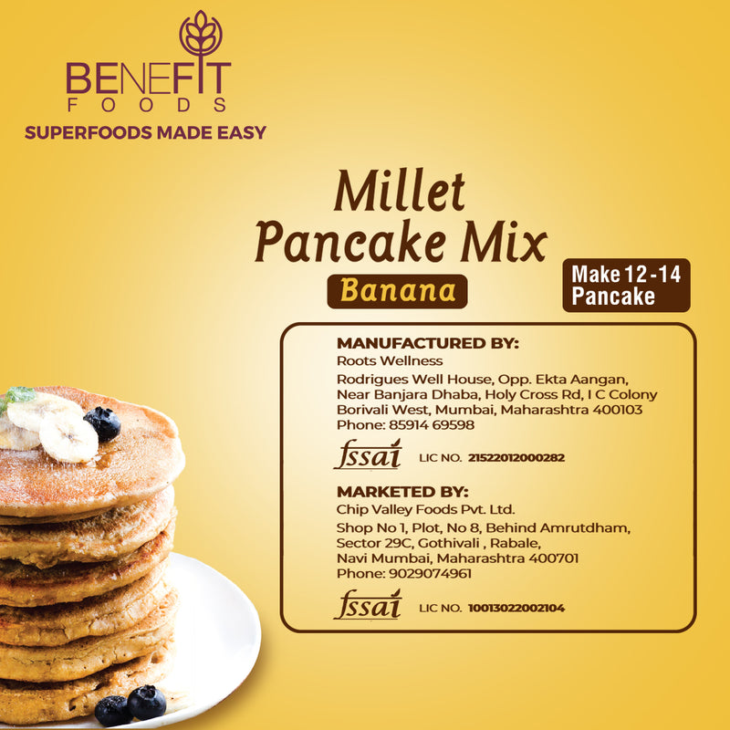 Benefit Foods Gluten Free Millet Pancake Mix with Banana, 250g