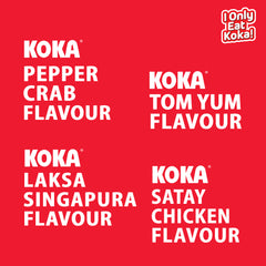 KOKA Signature  Non-Vegetarian Combo | Pack of 8 | Pepper Crab - Tom Yum - Laksa Singapura - Satay Chicken |
