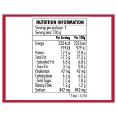 Kelly's Picante Pork Nutritional Information
