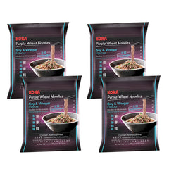 Koka Purple Wheat Noodles - Soy & Vinegar Flavor (60 g) | Pack of 4 |Steamed & Baked | Low Fat | Original Koka Noodles from Singapore |