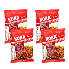 KOKA Signature Black Pepper Fried Noodles (85g) | Pack of 4 | Instant Noodles | Original Koka Noodles from Singapore |