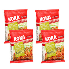 KOKA Signature Spicy Singapore Noodles (85g) | Pack of 4 | Instant Noodles | Original Koka Noodles from Singapore |